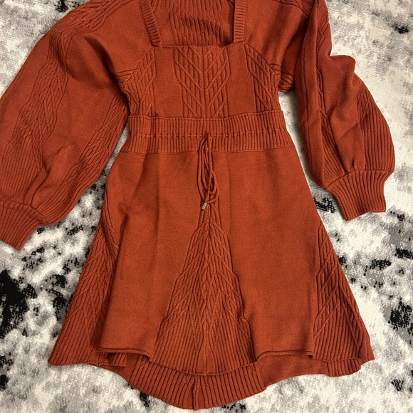 NWOT Free People Emmaline Open Back Mini Sweater Dress - Picture 7 of 13
